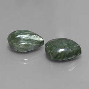 10.07캐럿 천연 미디엄 그린 세라피나이트 보석, 배 모양, 13.7×9.8 mm, 불투명체