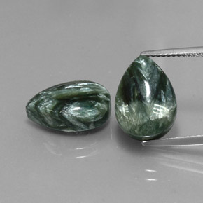 캐럿 천연 그린 세라피나이트 보석, 배 모양, 14.1×10 mm, 불투명체