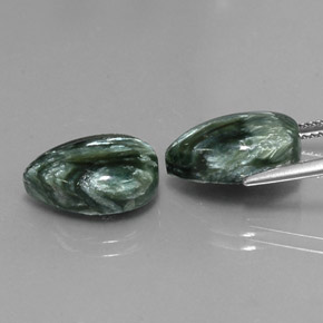 캐럿 천연 그린 세라피나이트 보석, 배 모양, 14.1×10 mm, 불투명체