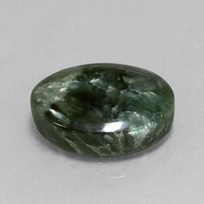 7.38캐럿 천연 그린 세라피나이트, 타원형 컷, 16×12 mm, 불투명체