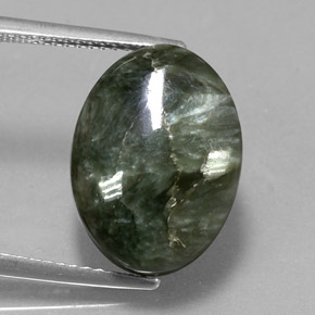 9.33캐럿 천연 그린 세라피나이트, 타원형 컷, 16×12 mm, 불투명체