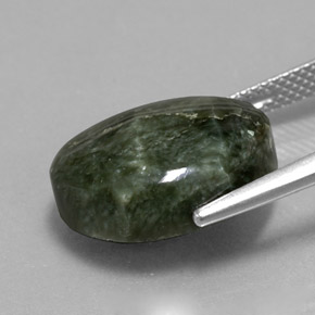 9.33캐럿 천연 그린 세라피나이트, 타원형 컷, 16×12 mm, 불투명체