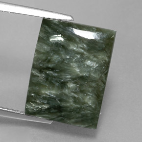 9.39캐럿 천연 그린 세라피나이트, 바게트, 16×11.9 mm, 불투명체