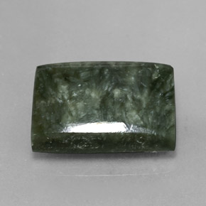 9.39캐럿 천연 그린 세라피나이트, 바게트, 16×11.9 mm, 불투명체