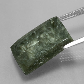 9.39캐럿 천연 그린 세라피나이트, 바게트, 16×11.9 mm, 불투명체