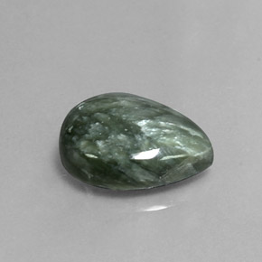 4.68캐럿 천연 그린 세라피나이트, 배 모양, 14×10 mm, 불투명체