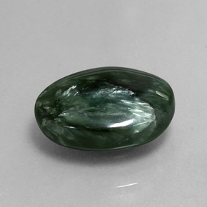 8.76캐럿 천연 그린 세라피나이트, 타원형 컷, 16×12.1 mm, 불투명체