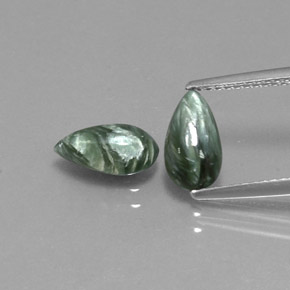 캐럿 천연 그린 세라피나이트 보석, 배 모양, 9.7×5.5 mm, 불투명체