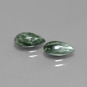 캐럿 천연 그린 세라피나이트 보석, 배 모양, 9.7×5.5 mm, 불투명체