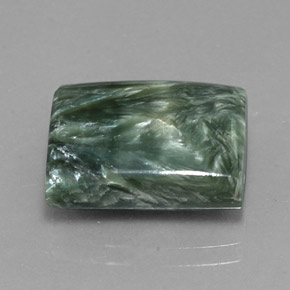 10.42캐럿 천연 그린 세라피나이트, 바게트, 16×12.1 mm, 불투명체
