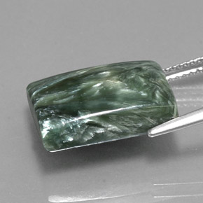 10.42캐럿 천연 그린 세라피나이트, 바게트, 16×12.1 mm, 불투명체