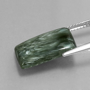 6.56캐럿 천연 그린 세라피나이트, 바게트, 15.6×11.4 mm, 불투명체