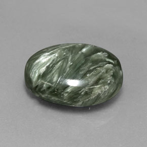 8.08캐럿 천연 그린 세라피나이트, 타원형 컷, 15.9×12 mm, 불투명체