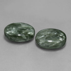 12.01캐럿 천연 그린 세라피나이트 보석, 타원형 컷, 14×9.9 mm, 불투명체