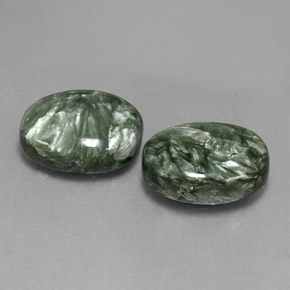 캐럿 천연 그린 세라피나이트 보석, 타원형 컷, 14.1×10.1 mm, 불투명체