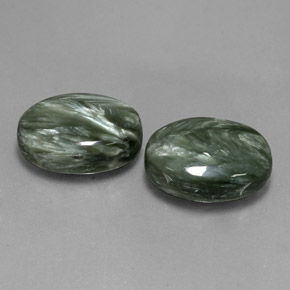 13.00캐럿 천연 흙빛 녹색 세라피나이트 보석, 타원형 컷, 14.1×10.1 mm, 불투명체