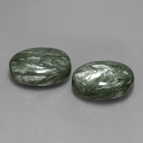 11.70캐럿 천연 여러 가지 빛깔의 녹색 세라피나이트 보석, 타원형 컷, 14.1×10 mm, 불투명체