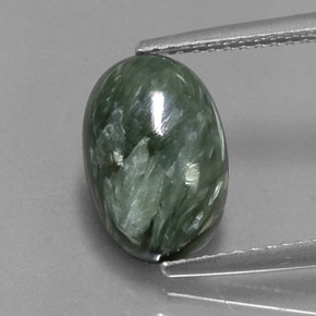 3.12캐럿 천연 그린 세라피나이트, 타원형 컷, 11.6×7.8 mm, 불투명체