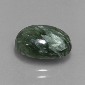 3.12캐럿 천연 그린 세라피나이트, 타원형 컷, 11.6×7.8 mm, 불투명체
