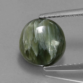 2.00캐럿 천연 그린 세라피나이트, 라운드 컷, 9.24 mm, 불투명체