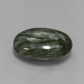 5.60캐럿 천연 그린 세라피나이트, 타원형 컷, 15.2×10.5 mm, 불투명체