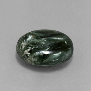 5.08캐럿 천연 그린 세라피나이트, 타원형 컷, 13.5×11 mm, 불투명체