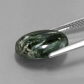 5.08캐럿 천연 그린 세라피나이트, 타원형 컷, 13.5×11 mm, 불투명체