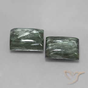 15.99캐럿 천연 미디엄 그린 세라피나이트 보석, 바게트, 불투명체