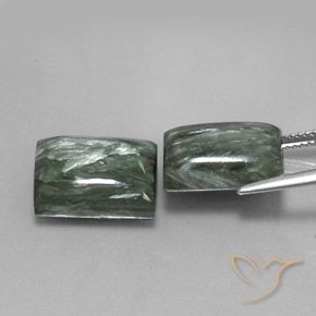 15.99캐럿 천연 미디엄 그린 세라피나이트 보석, 바게트, 불투명체