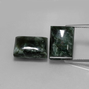 캐럿 천연 그린 세라피나이트 보석, 바게트, 13.5×9.8 mm, 불투명체