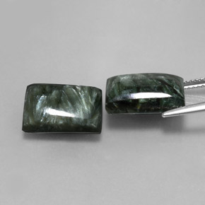 캐럿 천연 그린 세라피나이트 보석, 바게트, 13.9×10.1 mm, 불투명체