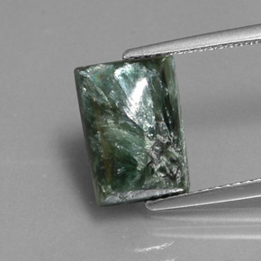 3.68캐럿 천연 그린 세라피나이트, 바게트, 11.8×8.3 mm, 불투명체