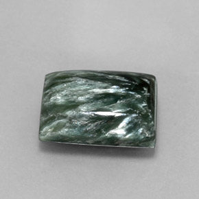 5.99캐럿 천연 그린 세라피나이트, 바게트, 13.5×10 mm, 불투명체