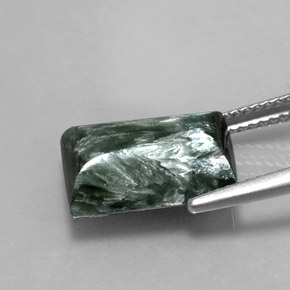5.60캐럿 천연 그린 세라피나이트, 바게트, 13.6×9.1 mm, 불투명체