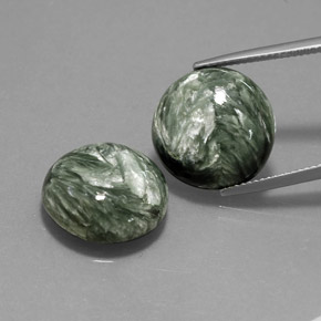 20.65캐럿 천연 그린 세라피나이트 보석, 라운드 컷, 15.63 mm, 불투명체