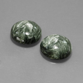 20.65캐럿 천연 그린 세라피나이트 보석, 라운드 컷, 15.63 mm, 불투명체