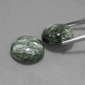 캐럿 천연 그린 세라피나이트 보석, 라운드 컷, 15.99 mm, 불투명체