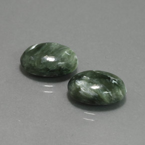 캐럿 천연 그린 세라피나이트 보석, 타원형 컷, 13.7×9.7 mm, 불투명체