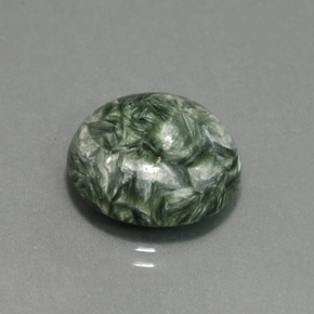 9.92캐럿 천연 그린 세라피나이트, 라운드 컷, 15.95 mm, 불투명체