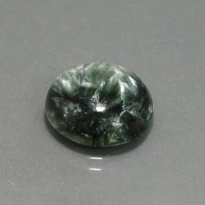 6.47캐럿 천연 그린 세라피나이트, 라운드 컷, 13.83 mm, 불투명체