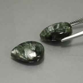 캐럿 천연 그린 세라피나이트 보석, 배 모양, 13.9×10 mm, 불투명체