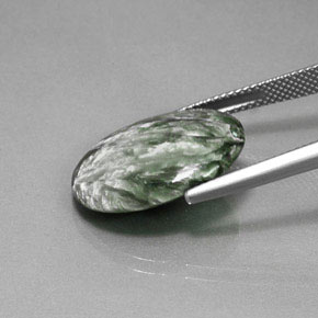 9.28캐럿 천연 그린 세라피나이트, 타원형 컷, 19.9×14.9 mm, 불투명체