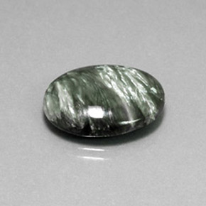 11.21캐럿 천연 그린 세라피나이트, 타원형 컷, 19.8×15 mm, 불투명체