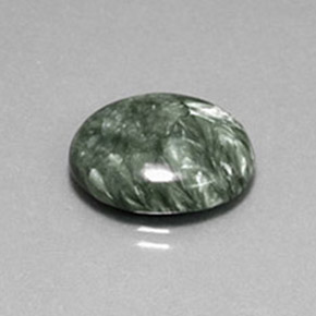 8.60캐럿 천연 그린 세라피나이트, 타원형 컷, 17.3×14.4 mm, 불투명체