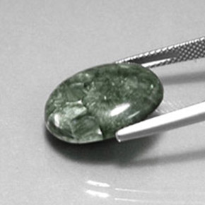 8.60캐럿 천연 그린 세라피나이트, 타원형 컷, 17.3×14.4 mm, 불투명체
