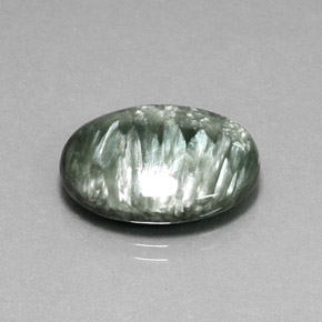 12.26캐럿 천연 그린 세라피나이트, 타원형 컷, 20×15.1 mm, 불투명체