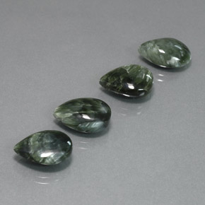 18.13캐럿 천연 그린 세라피나이트 보석, 배 모양, 13.8×10 mm, 불투명체