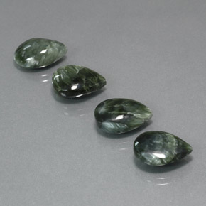 18.13캐럿 천연 그린 세라피나이트 보석, 배 모양, 13.8×10 mm, 불투명체