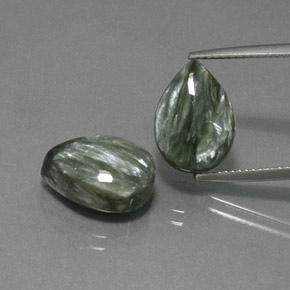 캐럿 천연 그린 세라피나이트 보석, 배 모양, 13.7×9.7 mm, 불투명체