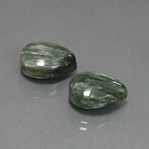 캐럿 천연 그린 세라피나이트 보석, 배 모양, 13.7×9.7 mm, 불투명체